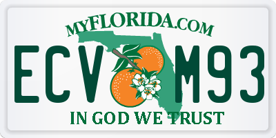 FL license plate ECVM93