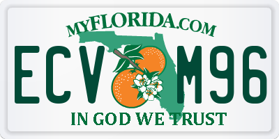 FL license plate ECVM96