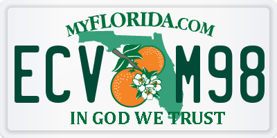 FL license plate ECVM98