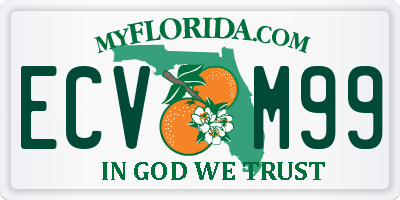 FL license plate ECVM99