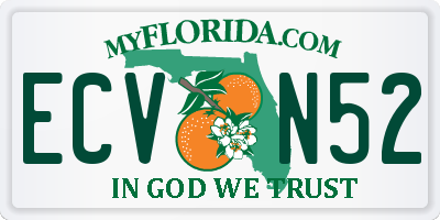 FL license plate ECVN52