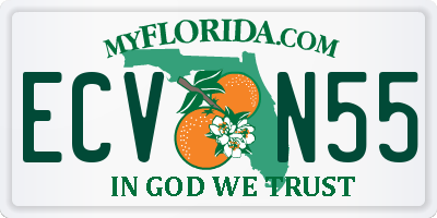 FL license plate ECVN55
