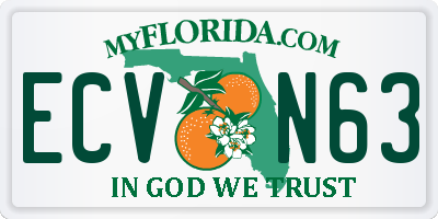 FL license plate ECVN63