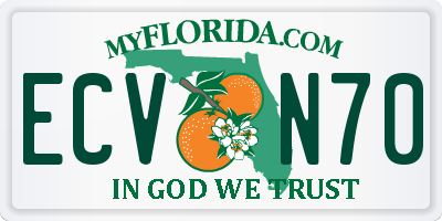 FL license plate ECVN70