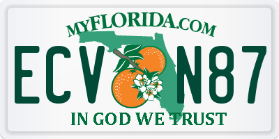 FL license plate ECVN87