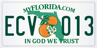 FL license plate ECVO13