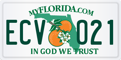 FL license plate ECVO21