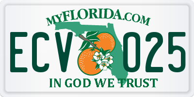 FL license plate ECVO25