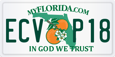 FL license plate ECVP18