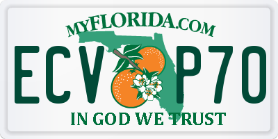 FL license plate ECVP70