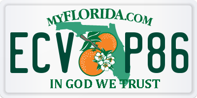 FL license plate ECVP86