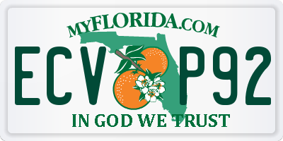 FL license plate ECVP92