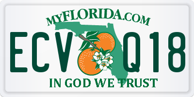 FL license plate ECVQ18
