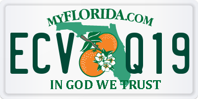 FL license plate ECVQ19
