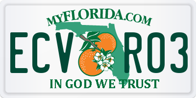 FL license plate ECVR03
