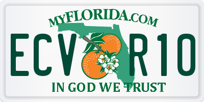 FL license plate ECVR10