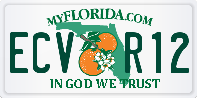 FL license plate ECVR12