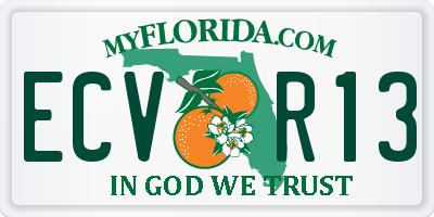 FL license plate ECVR13