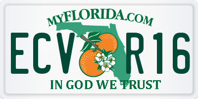 FL license plate ECVR16