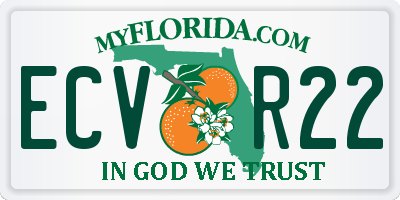 FL license plate ECVR22