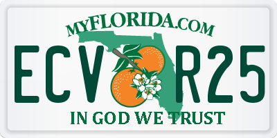 FL license plate ECVR25