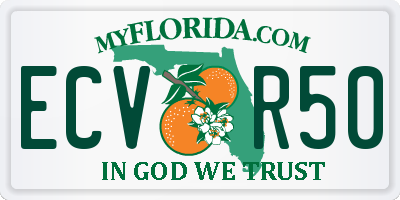 FL license plate ECVR50