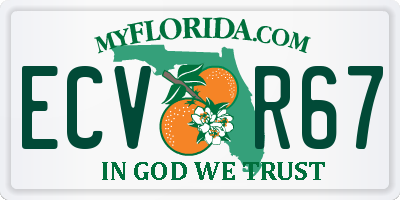 FL license plate ECVR67