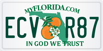 FL license plate ECVR87