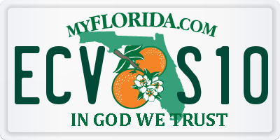 FL license plate ECVS10