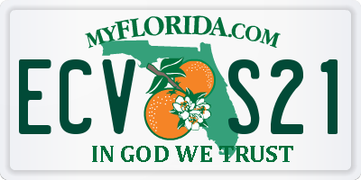 FL license plate ECVS21