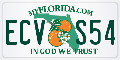 FL license plate ECVS54