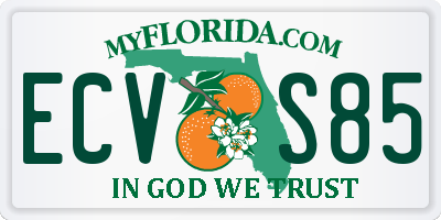FL license plate ECVS85