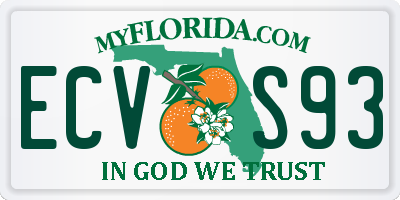 FL license plate ECVS93