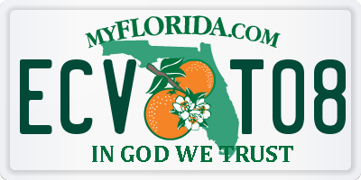 FL license plate ECVT08