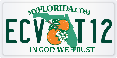 FL license plate ECVT12