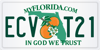 FL license plate ECVT21