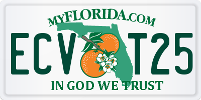 FL license plate ECVT25