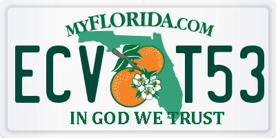FL license plate ECVT53