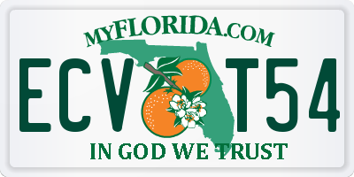 FL license plate ECVT54