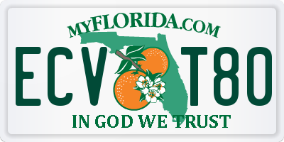 FL license plate ECVT80