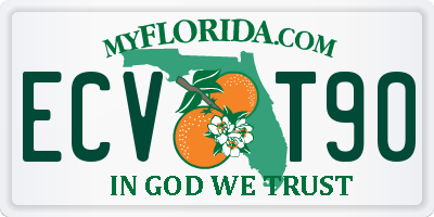 FL license plate ECVT90