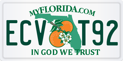 FL license plate ECVT92
