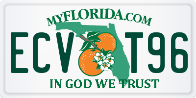 FL license plate ECVT96