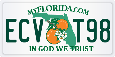 FL license plate ECVT98
