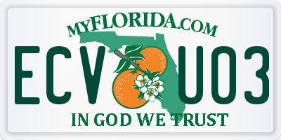 FL license plate ECVU03