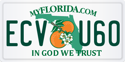 FL license plate ECVU60
