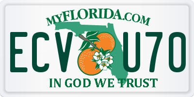 FL license plate ECVU70