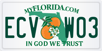 FL license plate ECVW03