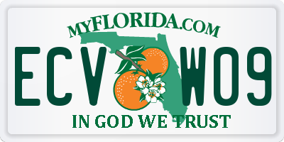 FL license plate ECVW09