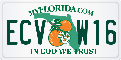FL license plate ECVW16